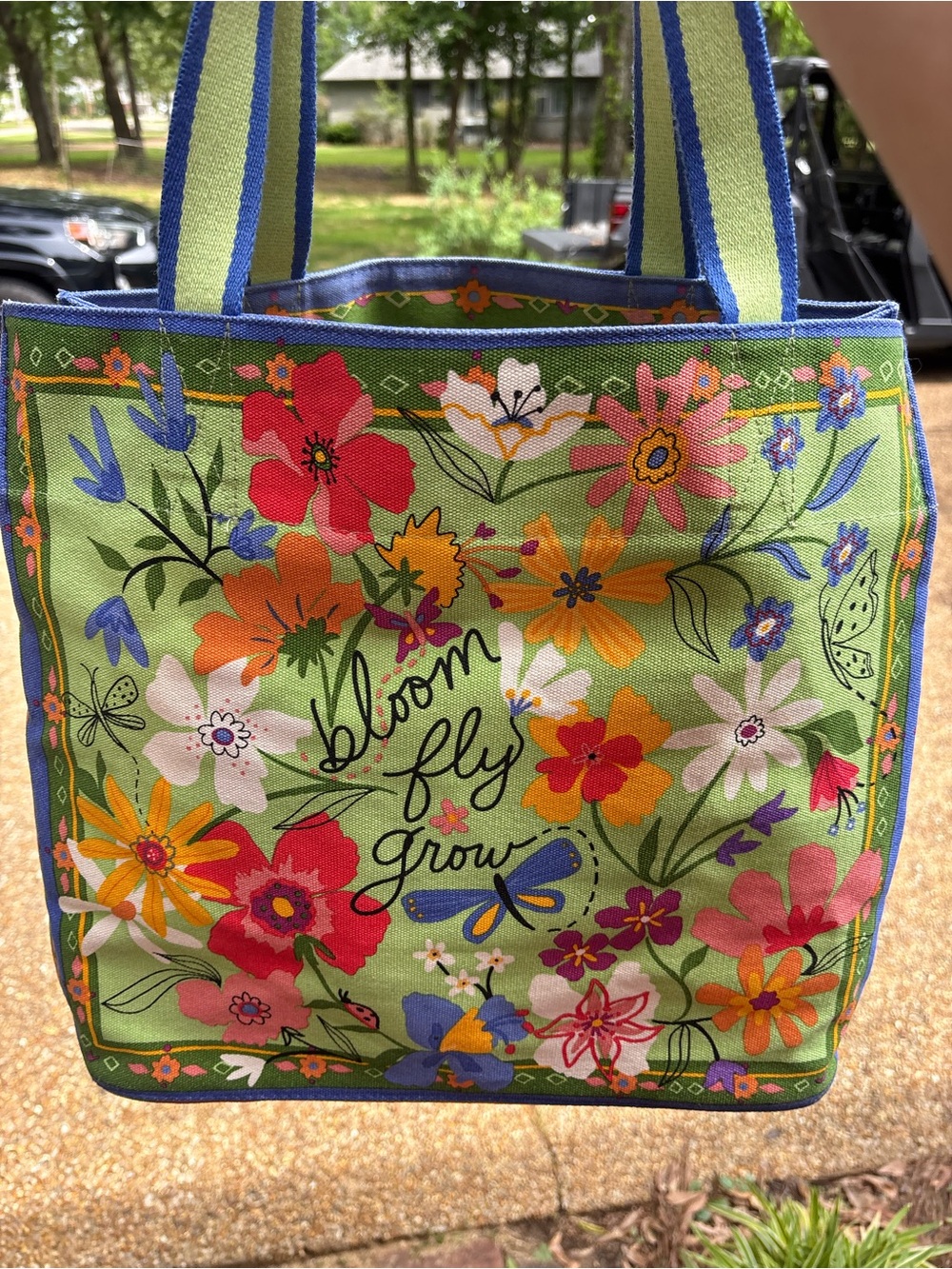 Bloom Fly Grow Floral Tote Bag - Green